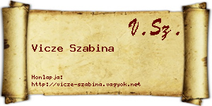 Vicze Szabina névjegykártya